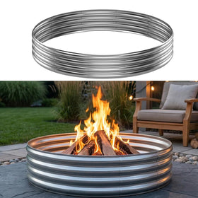 IBGUC 60in fire pit ring assembly for quick outdoor setup and gatherings.