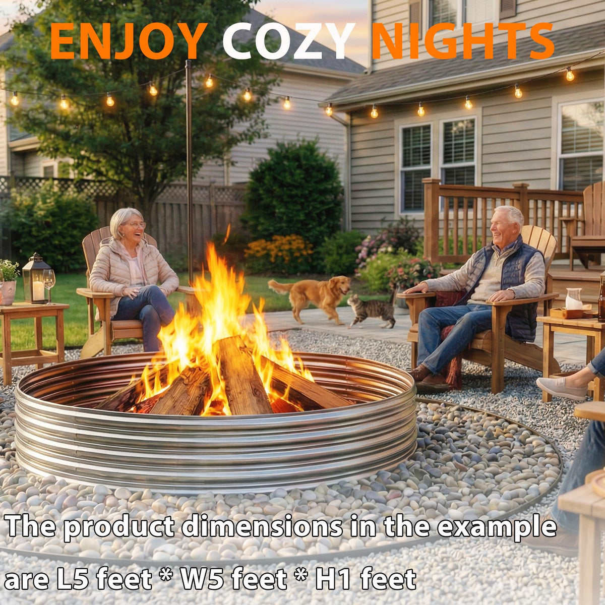 IBGUC fire pit ring emphasizes safe contained burning for patios and camps.