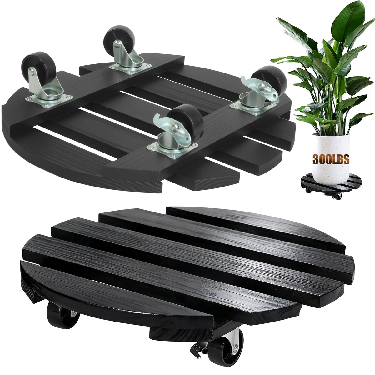 IBGUC plant caddy with wheels 13in platform enabling smooth patio plant repositioning