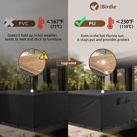 iBirdie adjustable straps keep the cover secured in windy conditions
