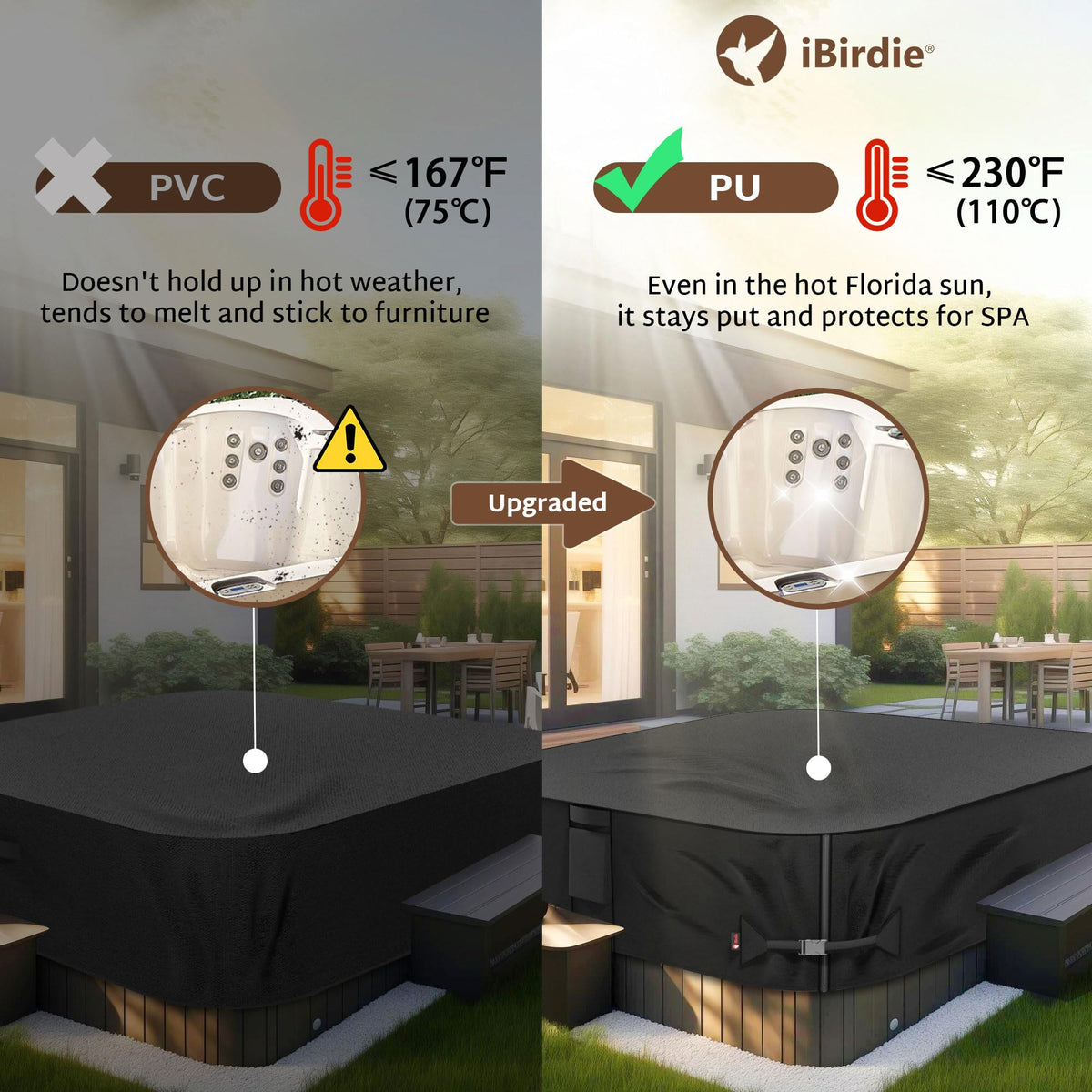 iBirdie 88x88 cover with air vents for moisture control and breathability