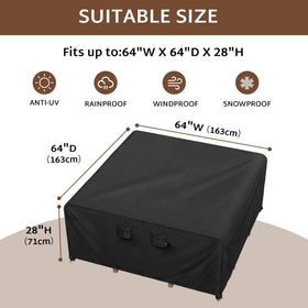 iBirdie weatherproof cover with 600D material protects furniture through seasons