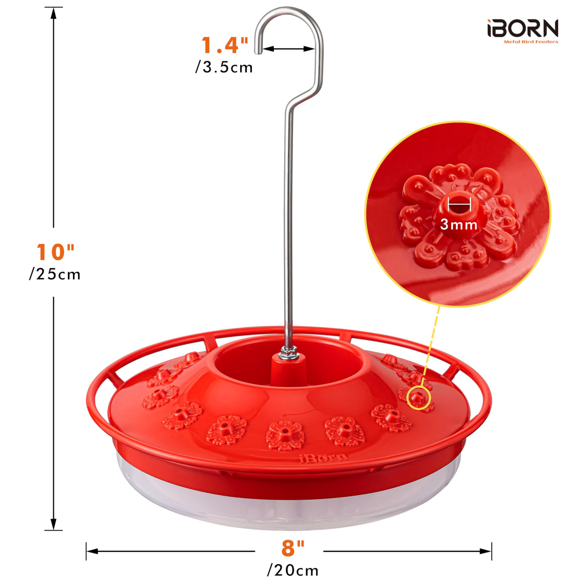 iBorn 14-port saucer feeder draws hummingbirds to your garden.