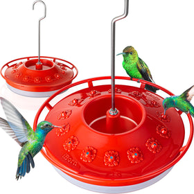 iBorn Hummingbird Feeder with Ant Moat protects nectar outdoors.