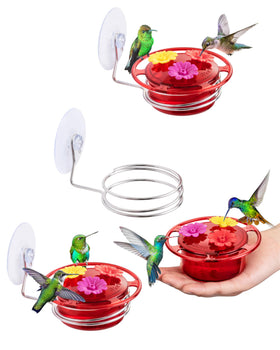 iBorn Window Hummingbird Feeder with 3oz capacity for up-close window viewing