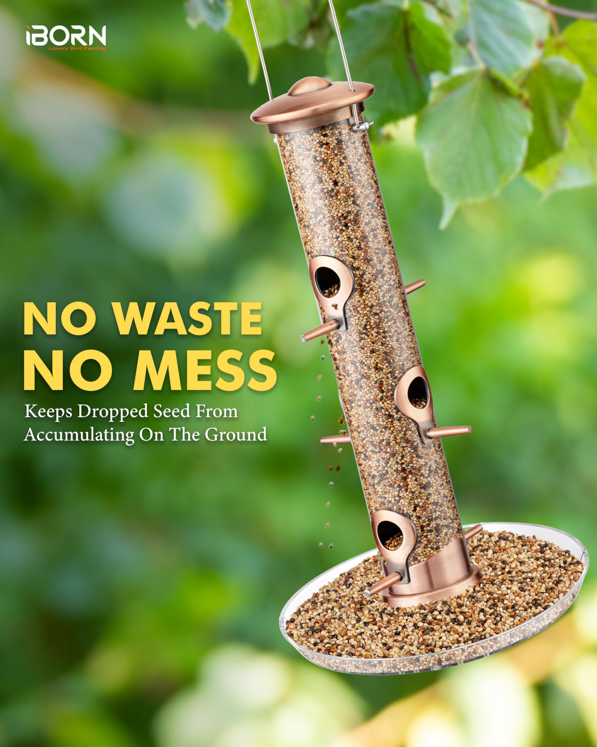 iBorn 14-inch hanging feeder fits small to large spaces