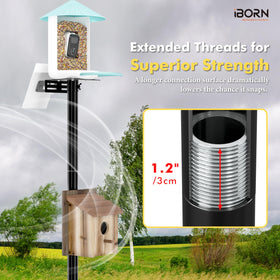 iBorn 1inch-thick metal pole delivers strong sway-free stability for heavy feeders