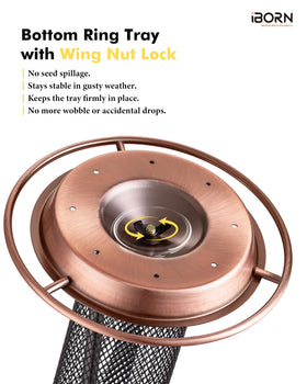 iBorn 2 lb capacity feeder attracts more birds for longer visits.