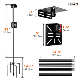 iBorn 5-prong ground base anchors firmly against wind and wildlife