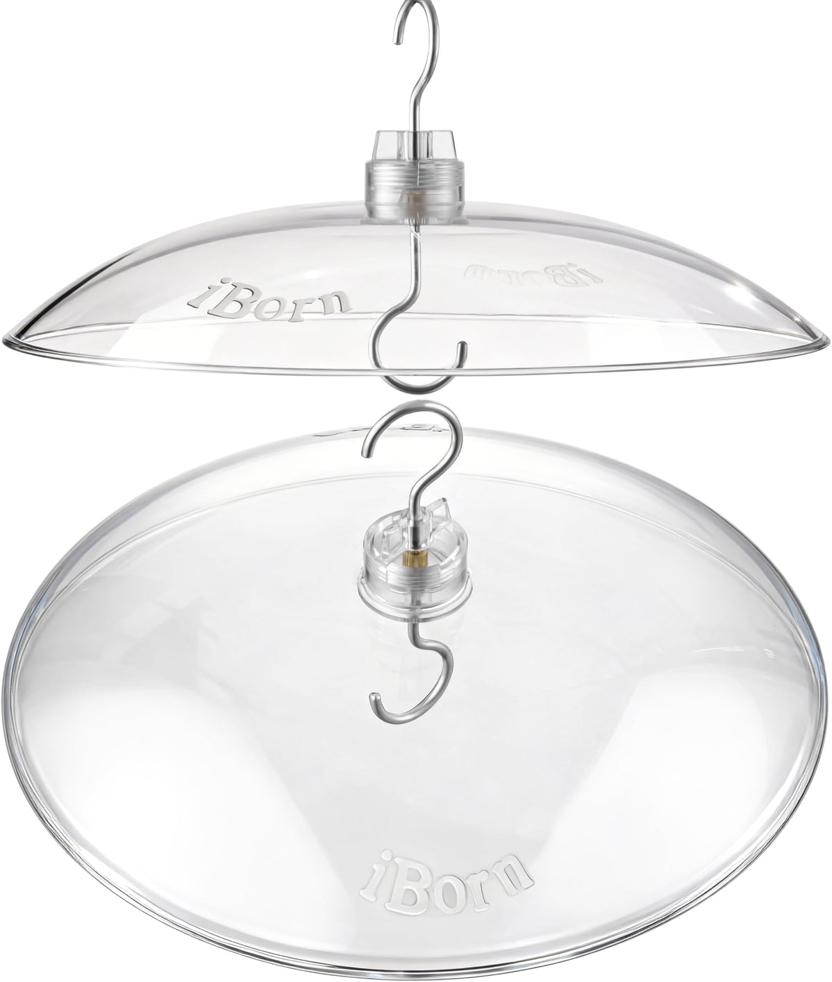 iBorn 13-inch baffles cover the feeder, protecting seeds from rain.
