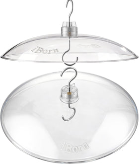 iBorn 13-inch baffles cover the feeder, protecting seeds from rain.