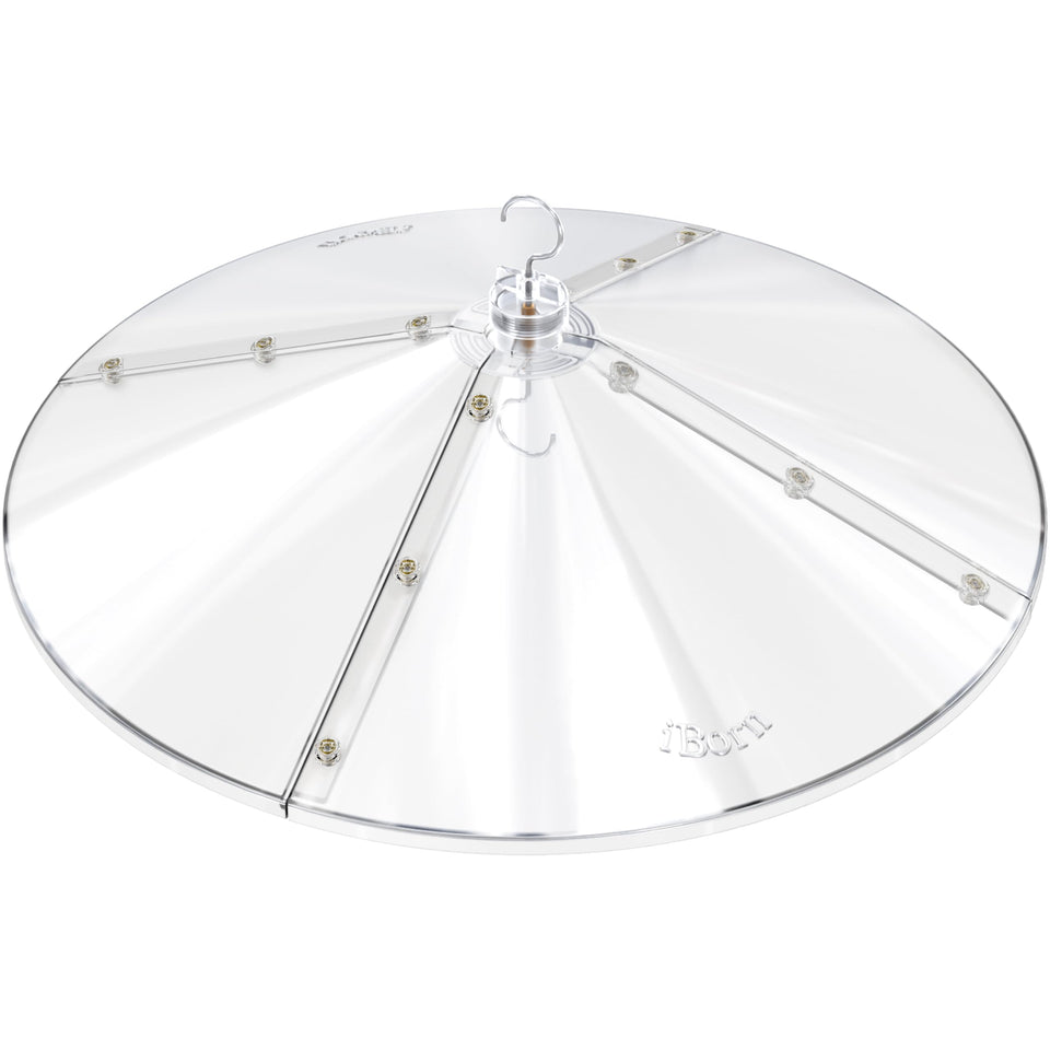 iborn baffles oversized bird feeder cover demonstrates 19.5-inch protection keeping seeds dry