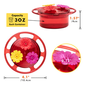 iBorn bee-guard three-port hummingbird feeder helps deter bees.