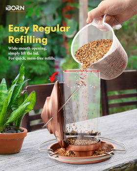 iBorn bird feeder easy-clean design helps thorough maintenance.
