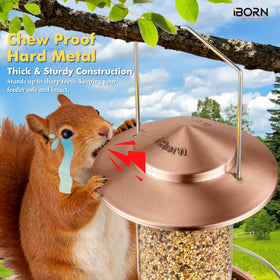 iBorn bird feeder fixed metal hanger ensures stable outdoor hanging.