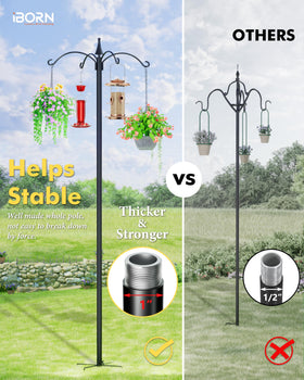 iBorn Heavy-duty 1inch pole supports multiple feeders without bending