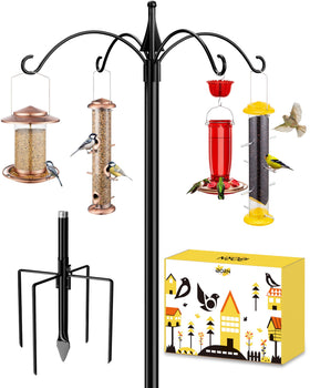 iBorn Bird Feeders Station 78inch pole being assembled for quick outdoor setup