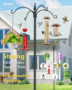 iBorn Bird Feeders Station screw-in connections keep sections straight against wind