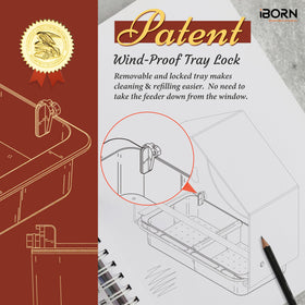 iBorn chew-proof PC material visible on the feeder's body for durability.