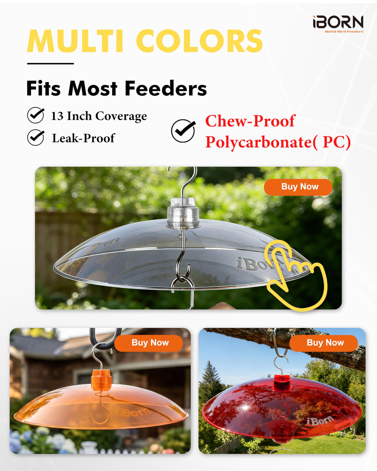 iBorn clear-view rain shield blends with garden scenery while protecting seeds.