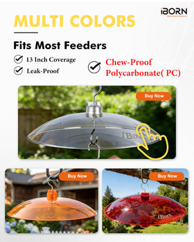 iBorn clear-view rain shield blends with garden scenery while protecting seeds.