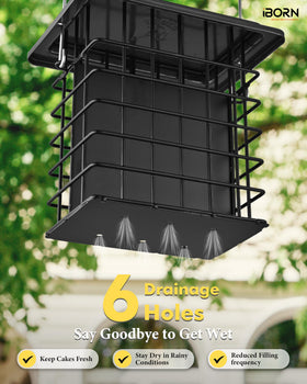 All-metal, weatherproof iBorn feeder withstands windy outdoor conditions.