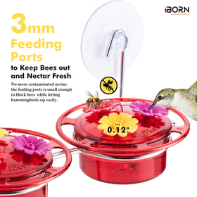 iBorn BPA-free eco-safe materials ensure safe drinking spots for small birds.