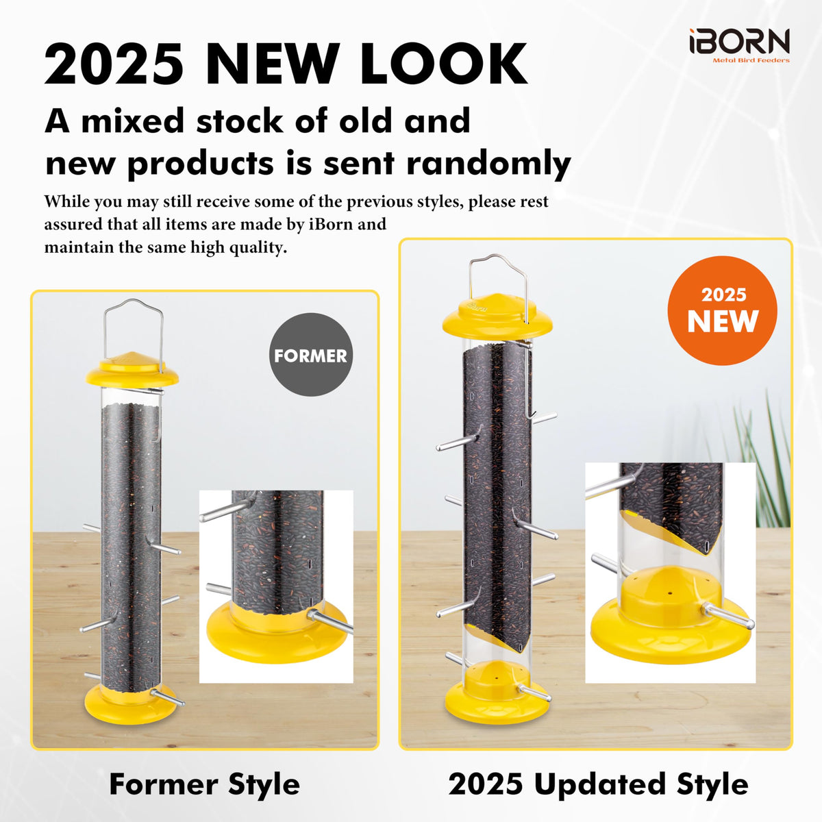 iBorn eight perches allow various birds to feed at once.