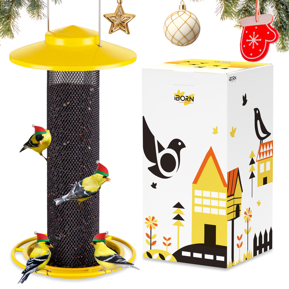 iBorn Finch Feeder with secure hook attachment for windy days