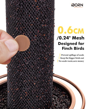 iBorn flip-top refill feature enables quick one-handed seed topping.