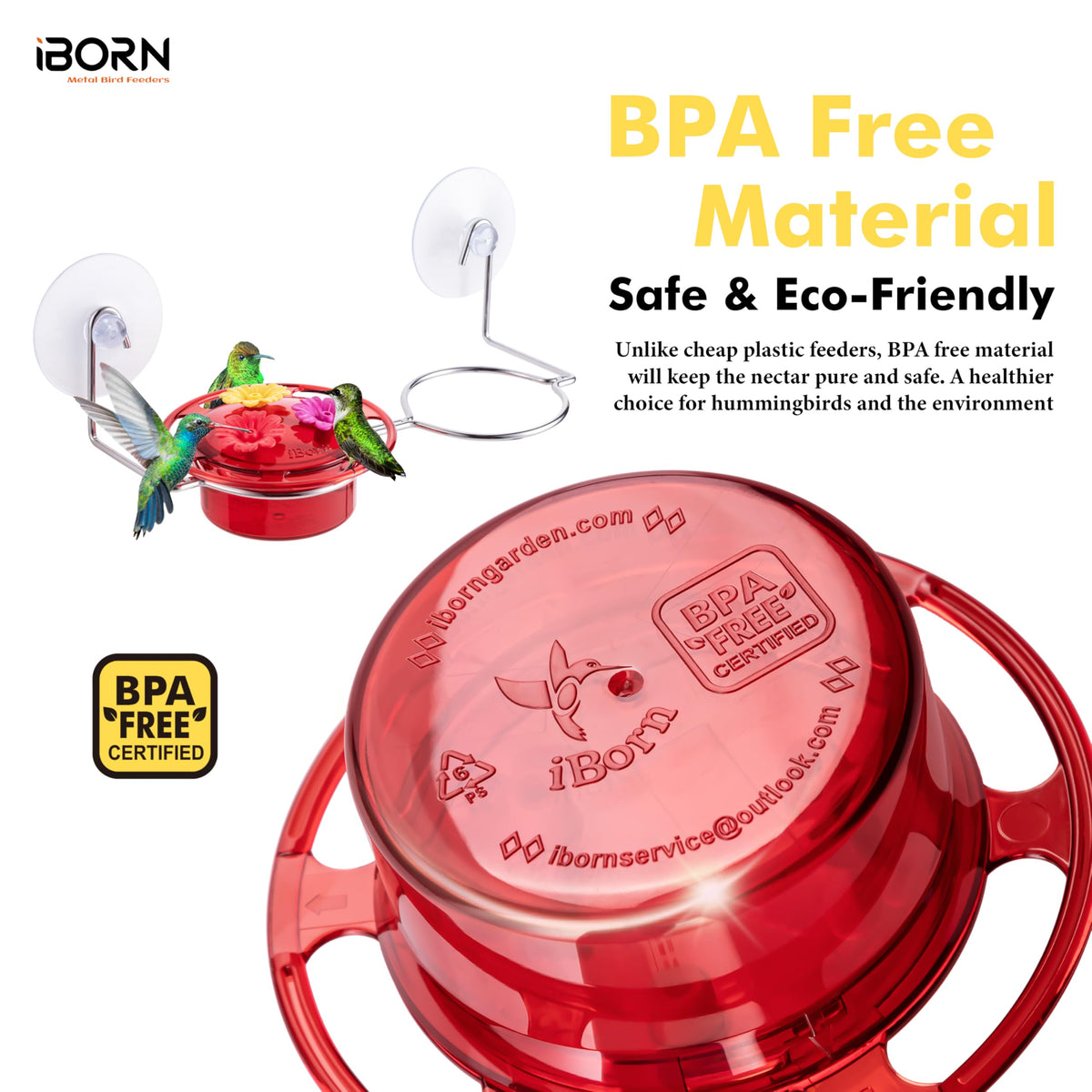 iBorn window feeder mounted at any height enables flexible viewing options.