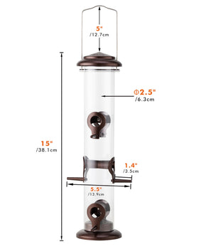 iborn hanging feeder with flip top lid for easy refills and quick cleaning.