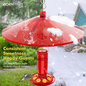 iborn hummingbird feeder baffle weather resistant durable for outdoors