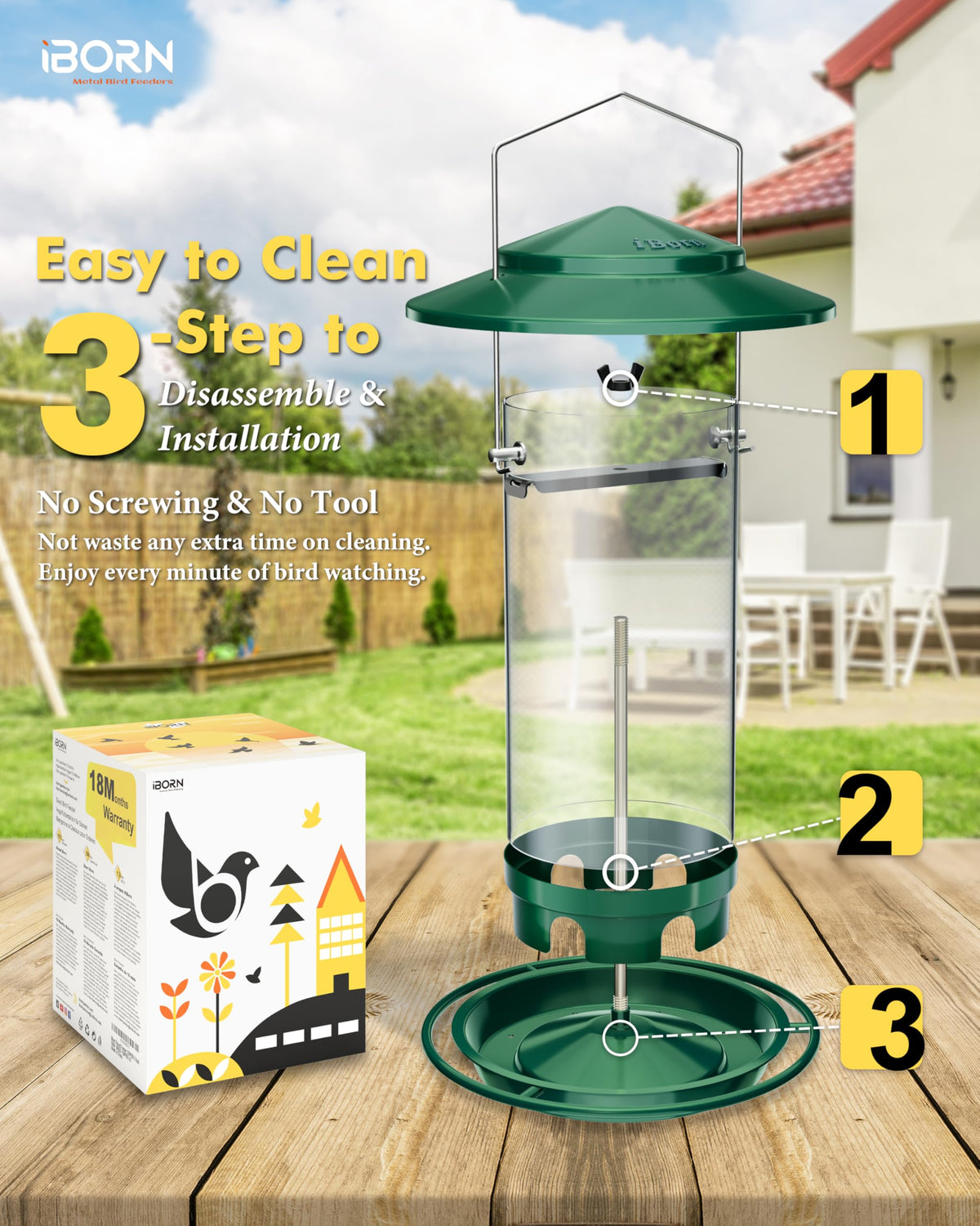 iBorn large 2.2lb capacity reduces frequent refills
