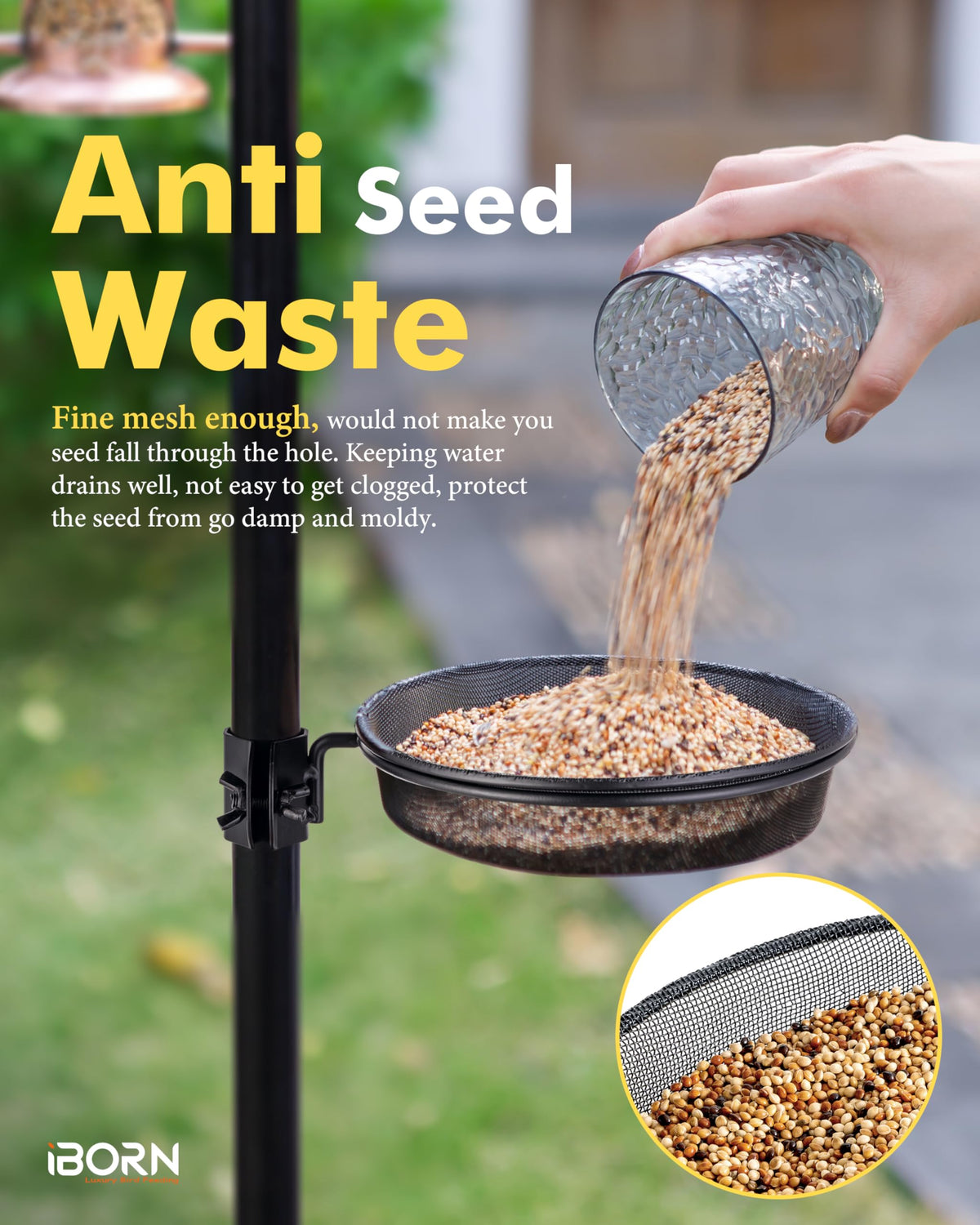 iBorn removable seed tray enables quick cleaning and refilling