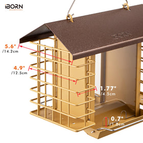 iBorn seed capacity 3.2 lbs supports longer bird visits