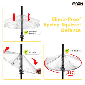 iBorn Baffle central hook blocks rain entry to the feeder