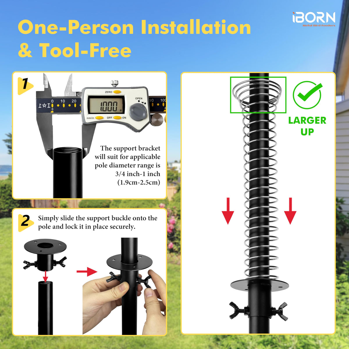 iBorn Squirrel Baffle with oversized 19.5-inch design increasing reach beyond edge
