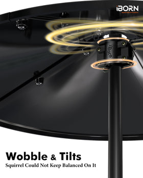 iBorn Squirrel Baffle central hook rain shield minimizes moisture.