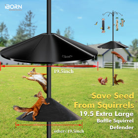 iBorn Squirrel Baffle outdoor long-lasting performance in rain or sun.
