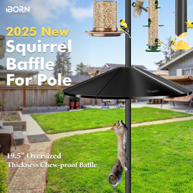 iBorn Squirrel Baffle rust-proof durability for outdoor feeding.