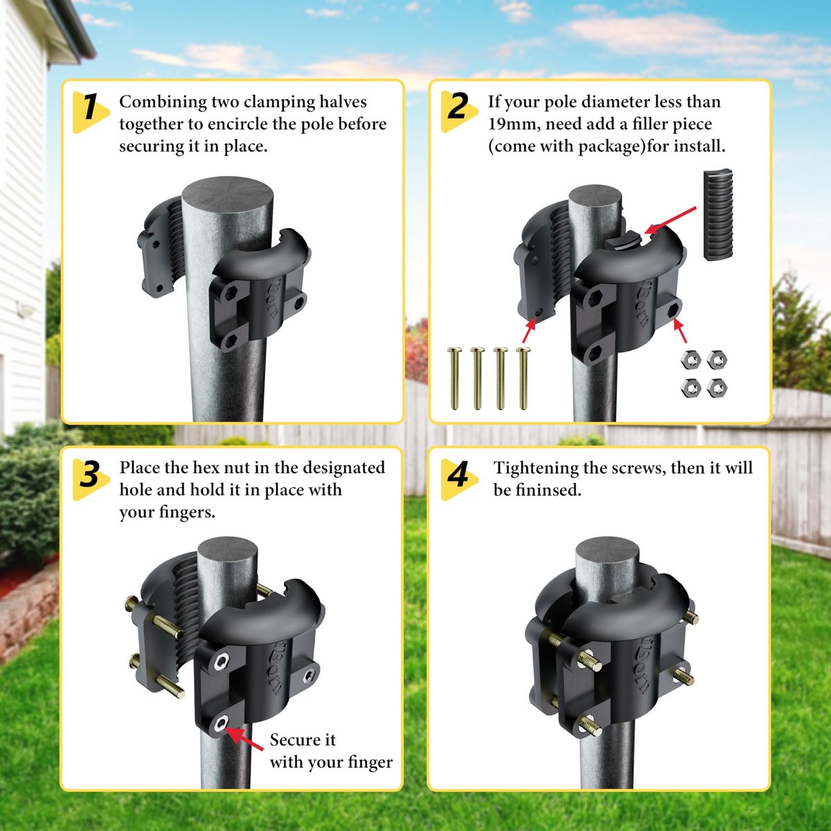 IBORN squirrel-proof setup shown in a garden setting.