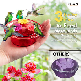 iBorn travel-friendly hummingbird feeder fits in a pack for adventures.