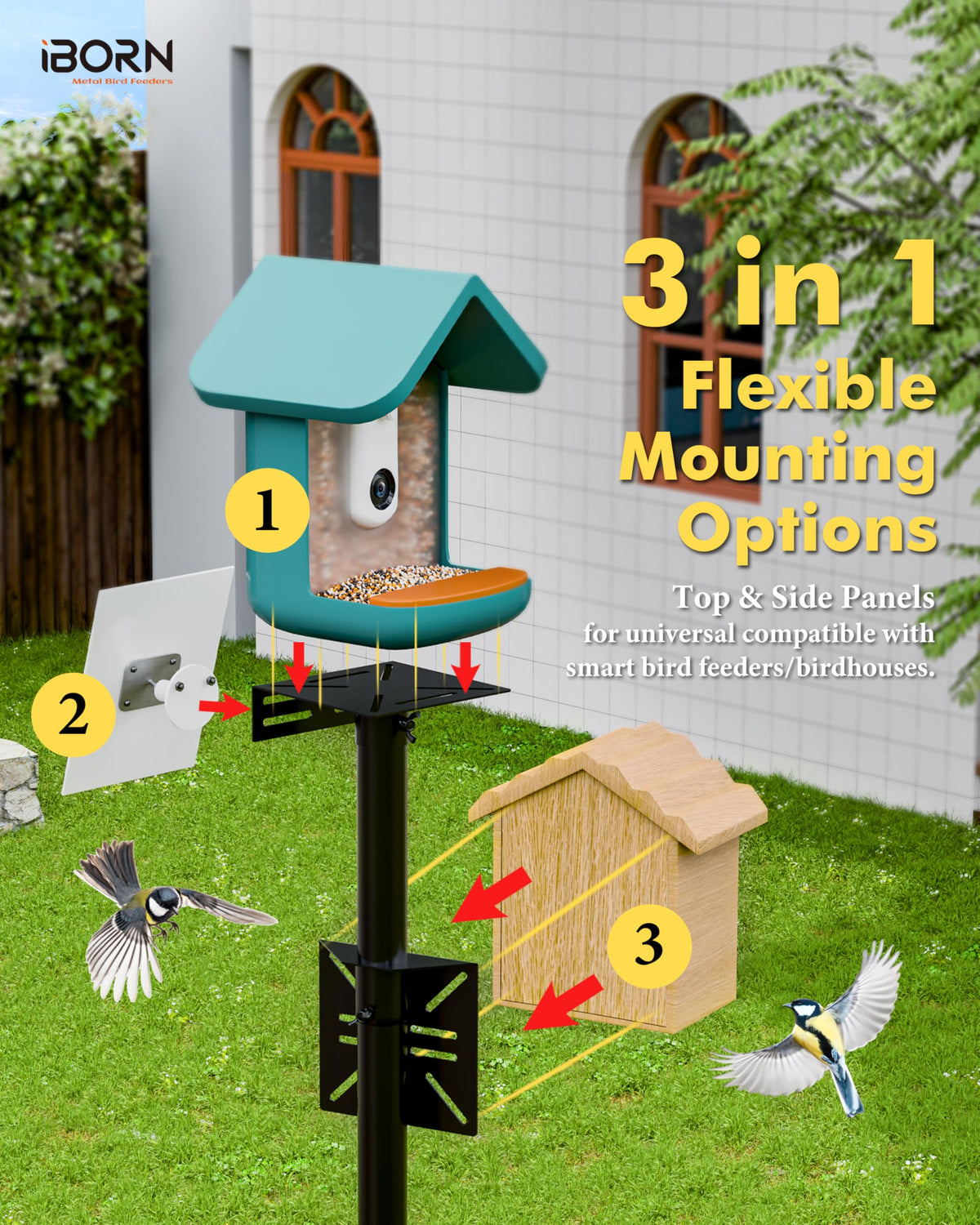 iBorn universal bracket grooves fit multiple feeder designs securely