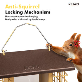 iBorn weatherproof metal roof protects seeds from rain for drier feed