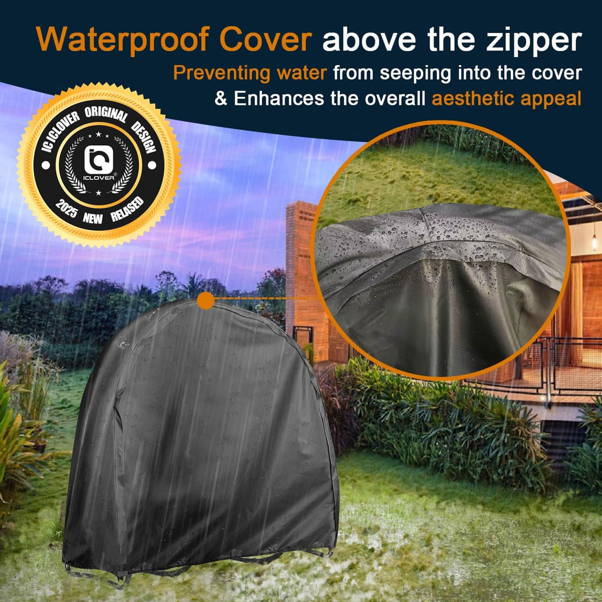 IC ICLOVER two windproof buckles stabilize the cover on windy days.