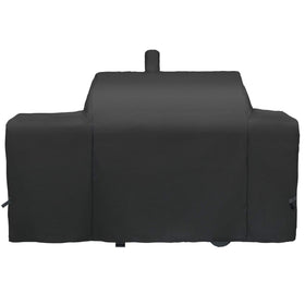 i COVER grill cover on Oklahoma Joe's Longhorn, front view for weather protection.
