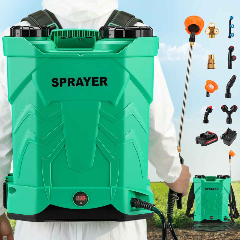 iCapeson backpack sprayer with battery-powered mist for easy lawn coverage