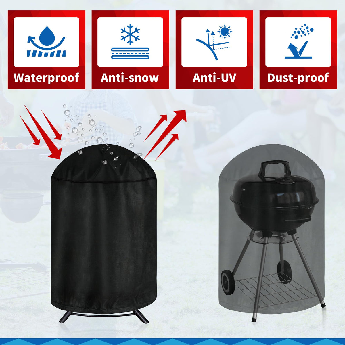 iCOVER all-weather durability with reinforced hems for harsh outdoor use