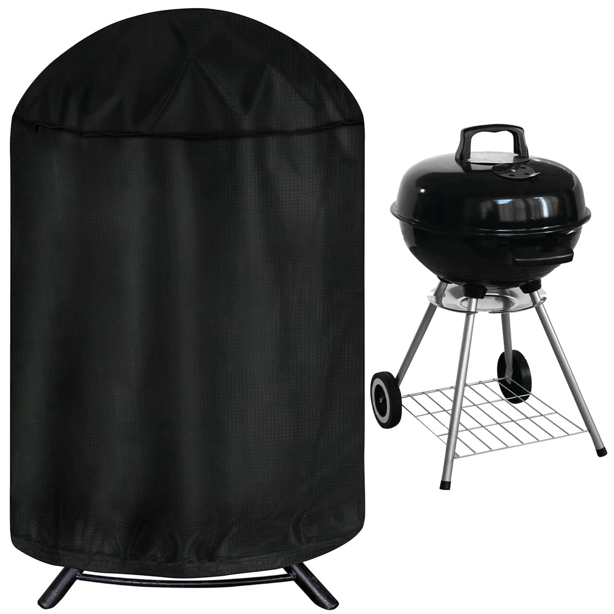 iCOVER round grill cover showing 29 inch diameter and 38 inch height for versatile protection